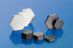 Basınçsız Sintered Silikon Karbid Altgen Plakası SW20x7mm Altgen Tessellation ile Balistik Zırh Plakası için