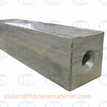 Özel Hayat D Trapezoid Magnezyum Anodu, korozyon koruması ve direnci için 1.7 V voltajlı