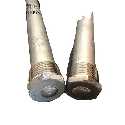 Esnek Segmented Yüksek Saflıklı Magnezyum Anod Çubuğu 36 Inch 0.9 Inch Diameter Steel Core Threaded for Deep Well Tanks