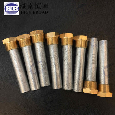 25mm Çinko Alaşım Ağır Görevli Anod Çubuğu 1 NPT 1200mm Endüstriyel Isı Değiştiricisi için Büyük Sistem Kokusu Kontrolü