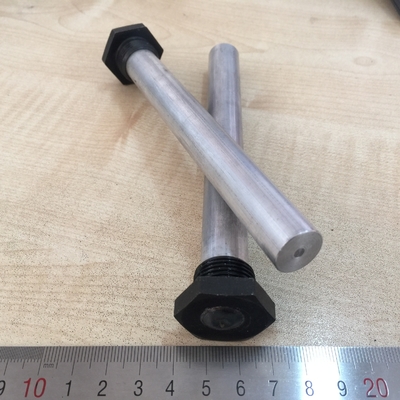 RoHS AZ31B Çıkarılmış / dökme magnezyum anod çubuğu tesisat, ısıtma, soğutma ve drenaj için çelik fiş ile